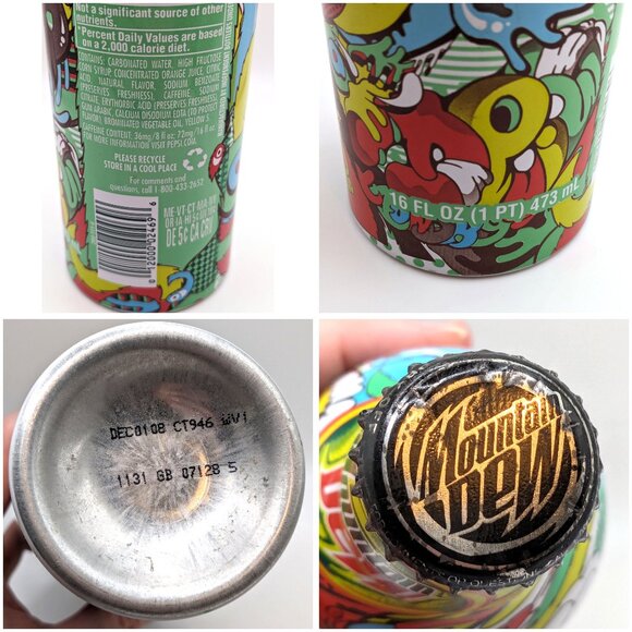 Mountain Dew Green Label Art Aluminum Soda Bottles, Empty Bottles, Set of Three - Picture 6 of 16
